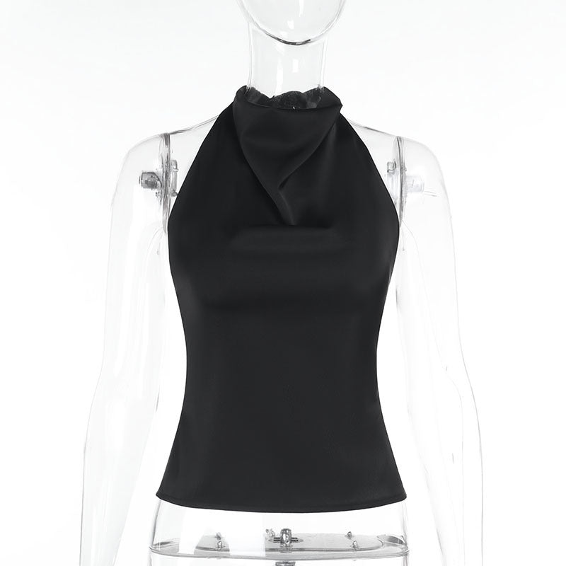 Satin Backless Women Top