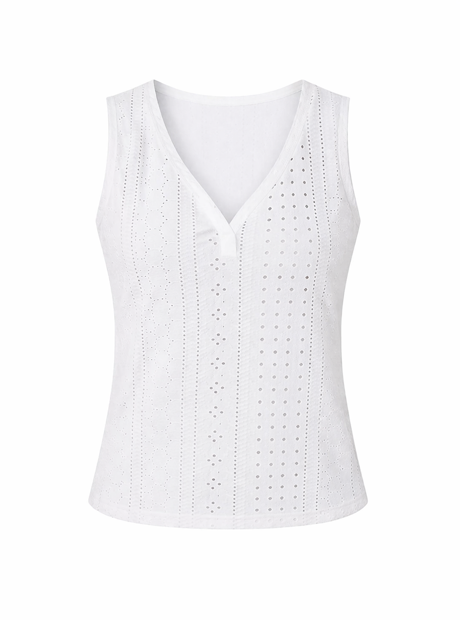 Eyelet Tank — White