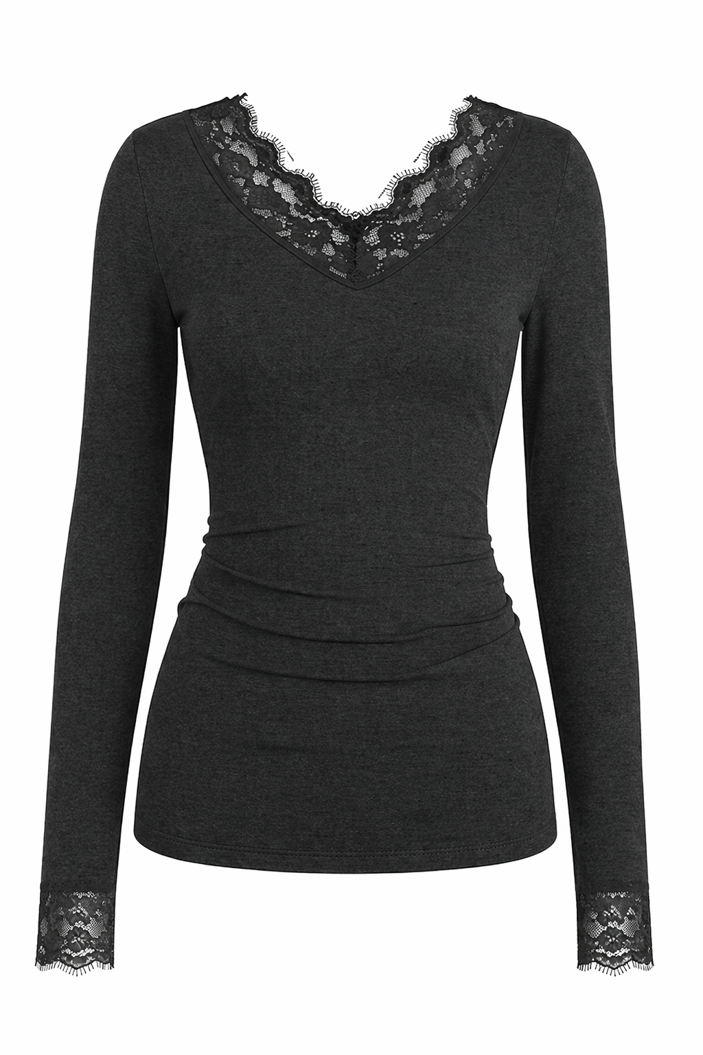 V Neck Lace Panel Top