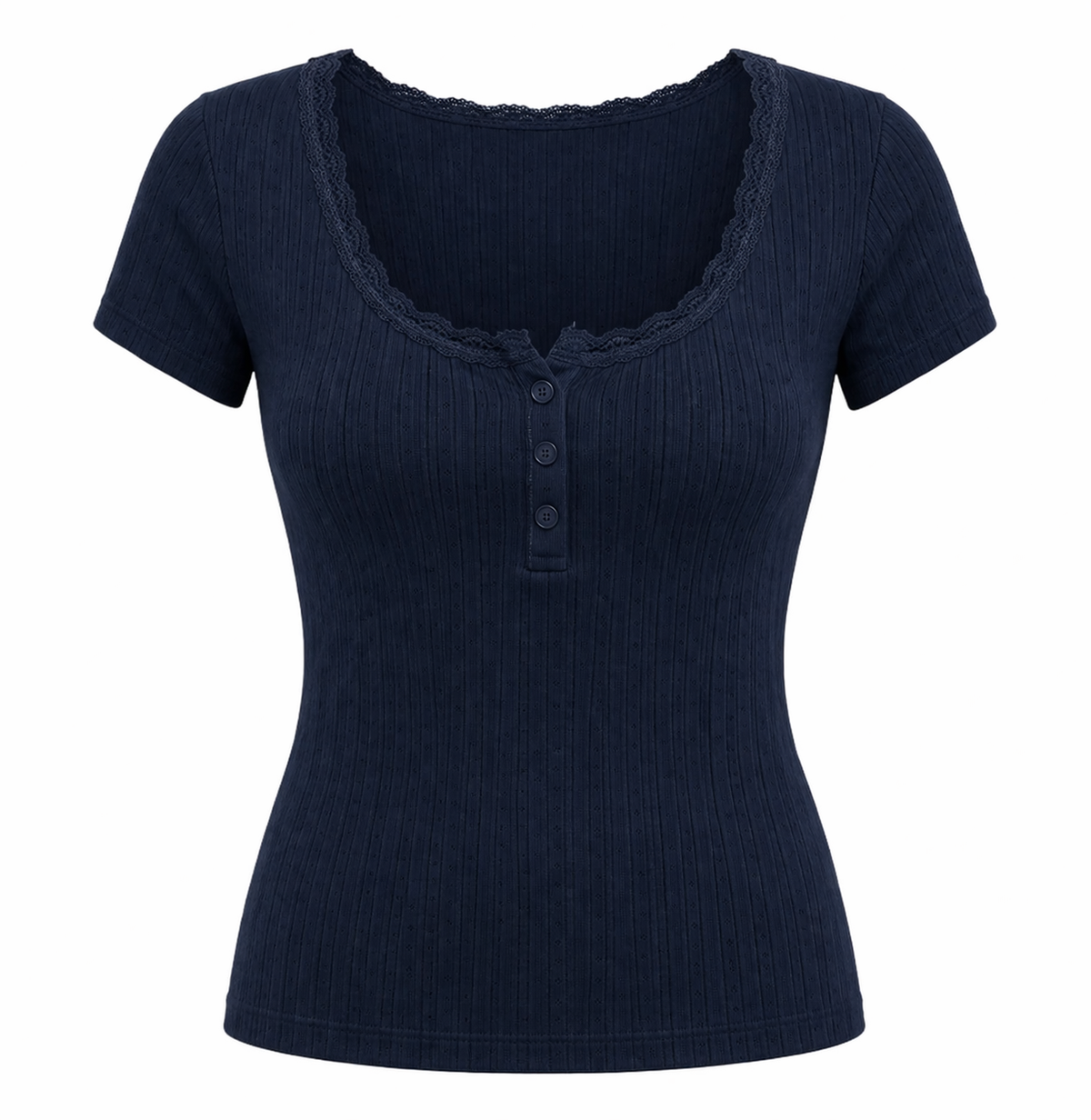 Floral Lace Trim Knit Dress