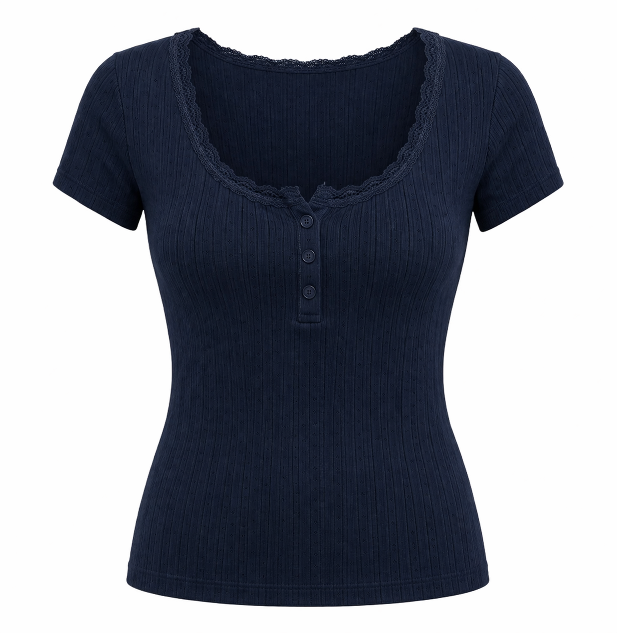 Floral Lace Trim Knit Dress