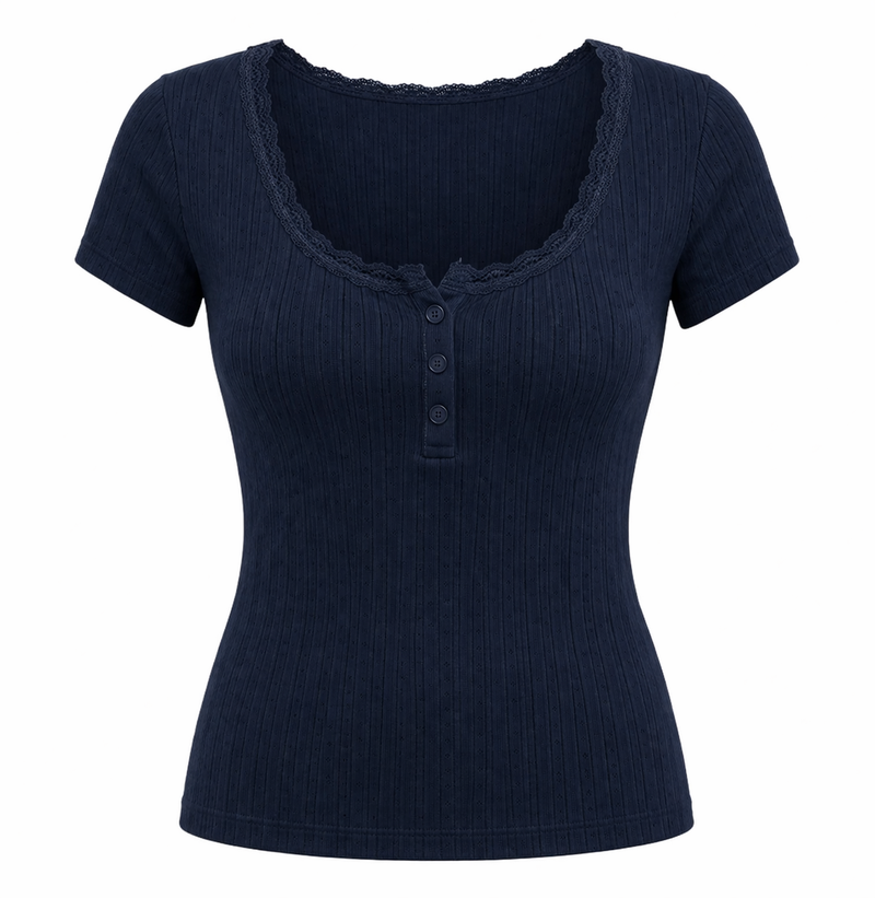 Floral Lace Trim Knit Dress