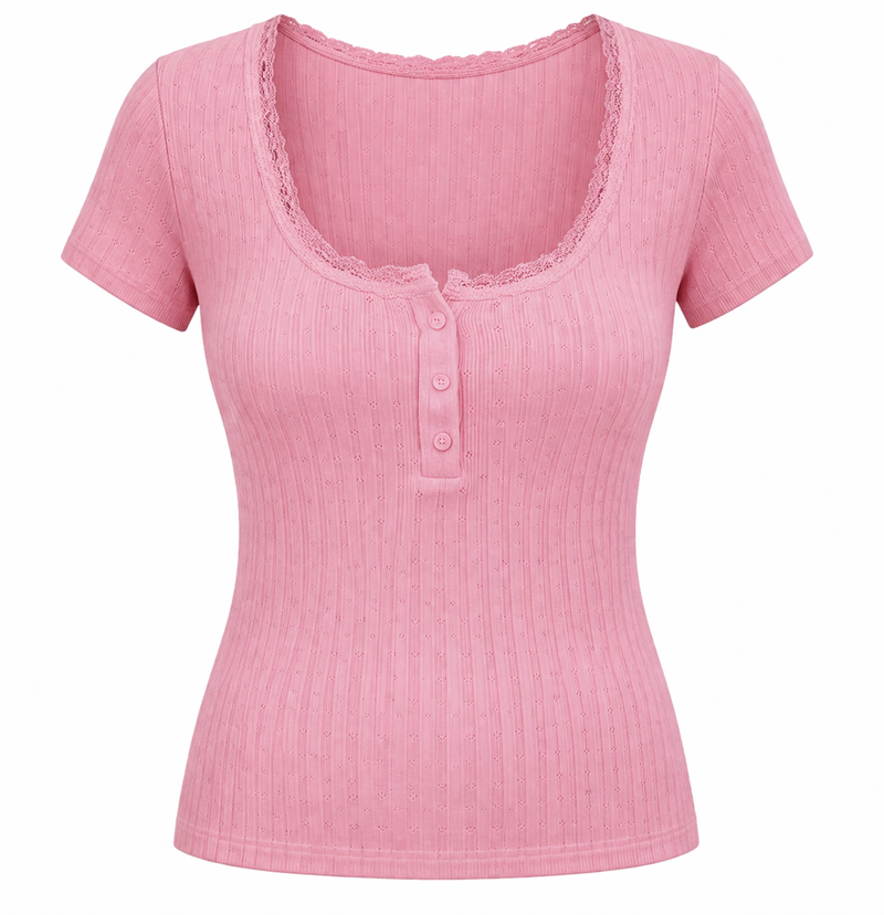 Floral Lace Trim Knit Dress