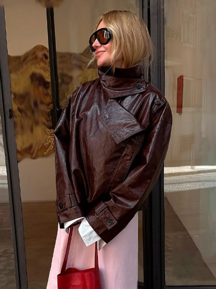 Glossy Leather Jacket