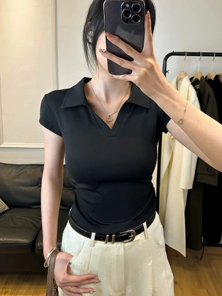 Slim Crop Tee — Black - Image 2
