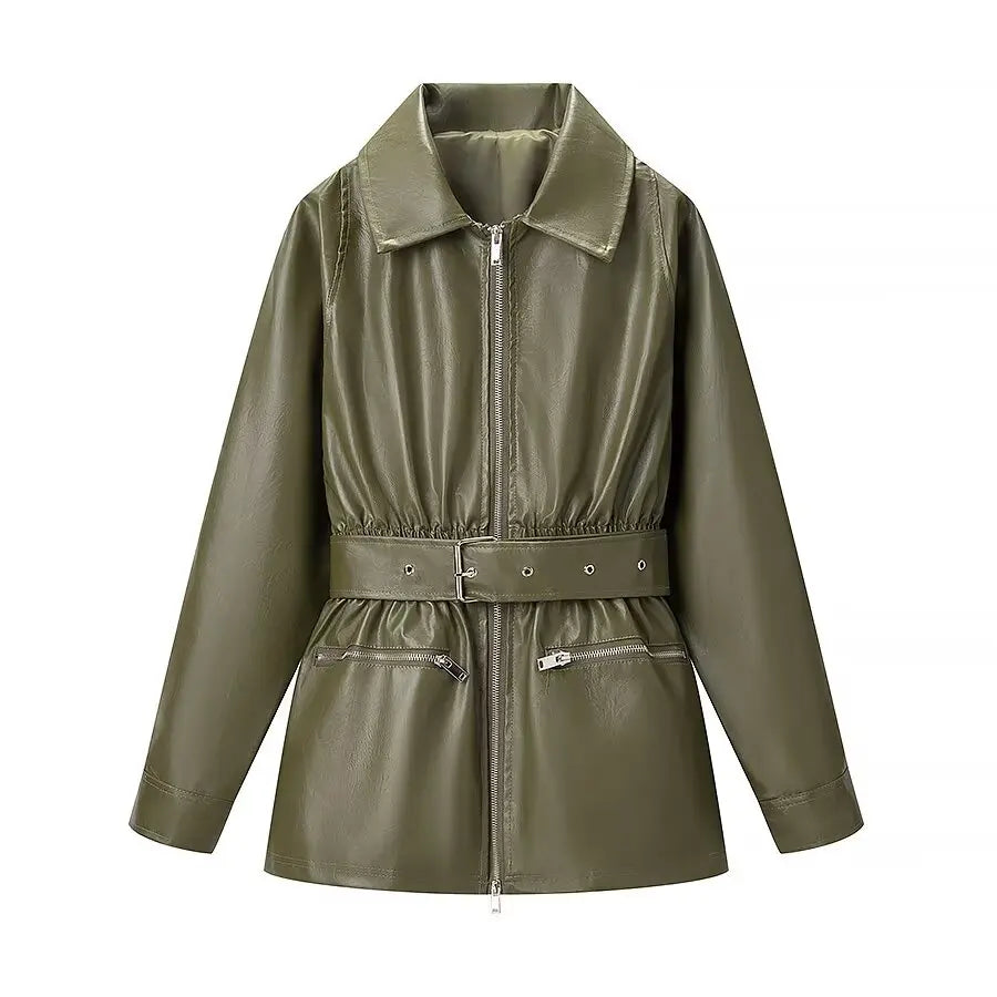 Belted Jacket — Olive