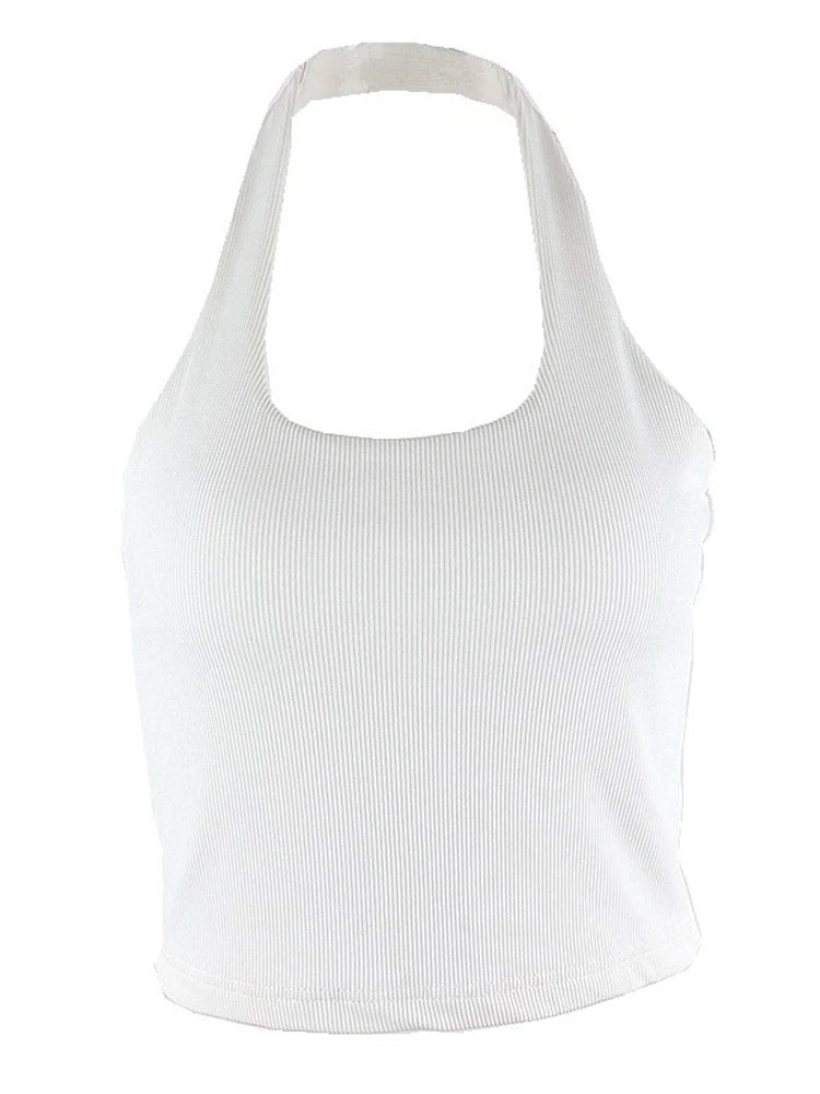 Ribbed Crop Top — White