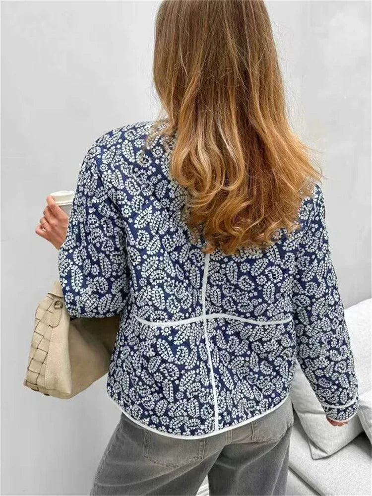 Relaxed Patchwork Jacket — Blue - Image 2