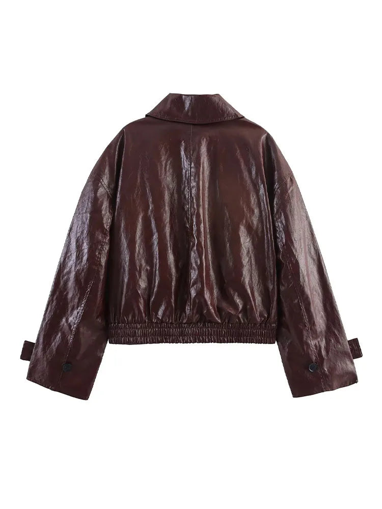Glossy Leather Jacket