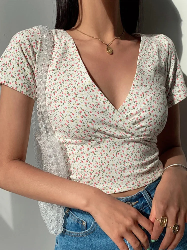 Floral V-Neck Tee