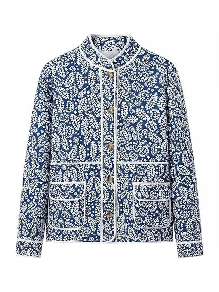 Relaxed Patchwork Jacket — Blue
