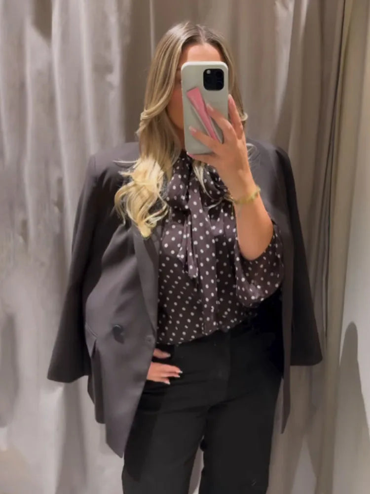 Relaxed Stand Collar Blouse