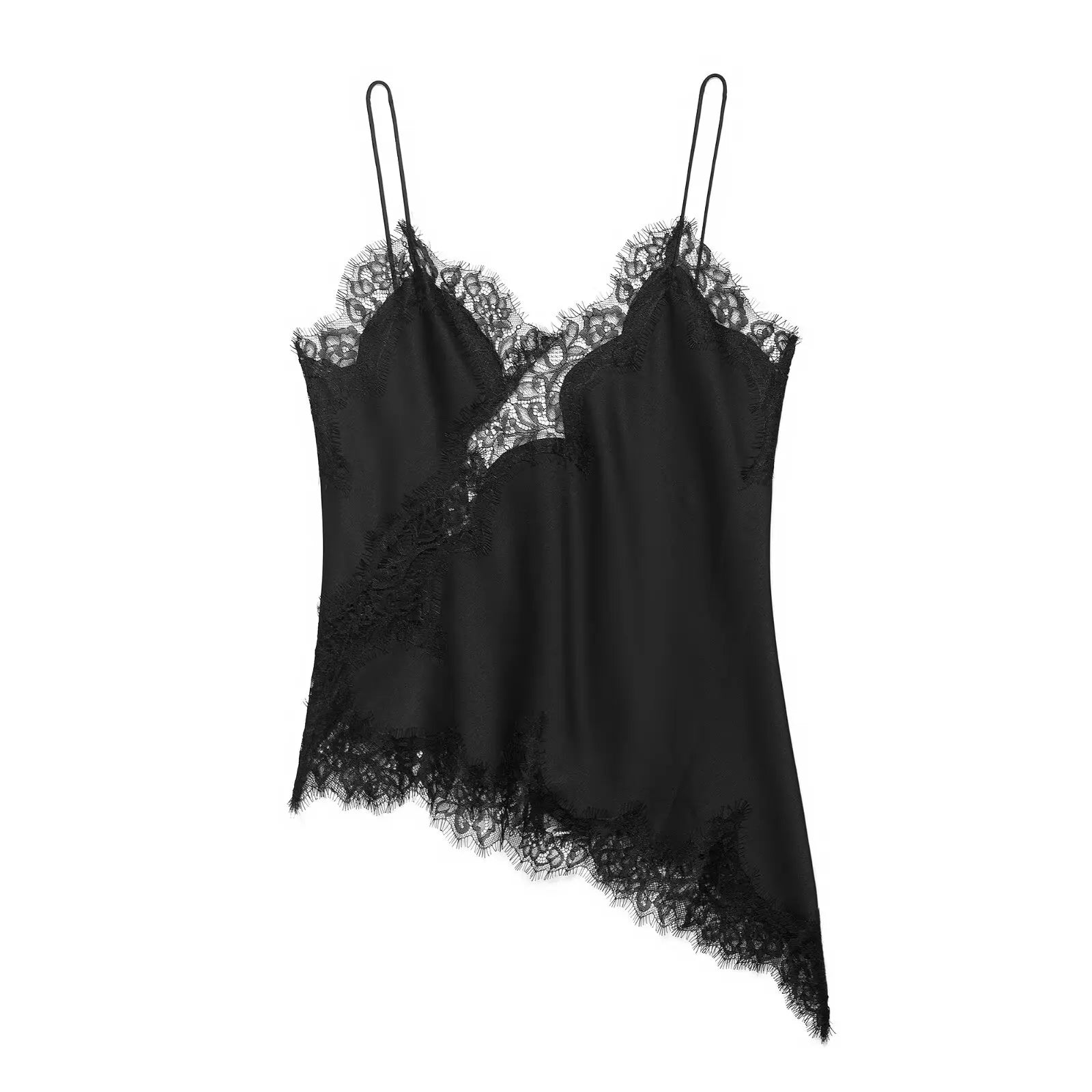 Lace Panel Backless Cami