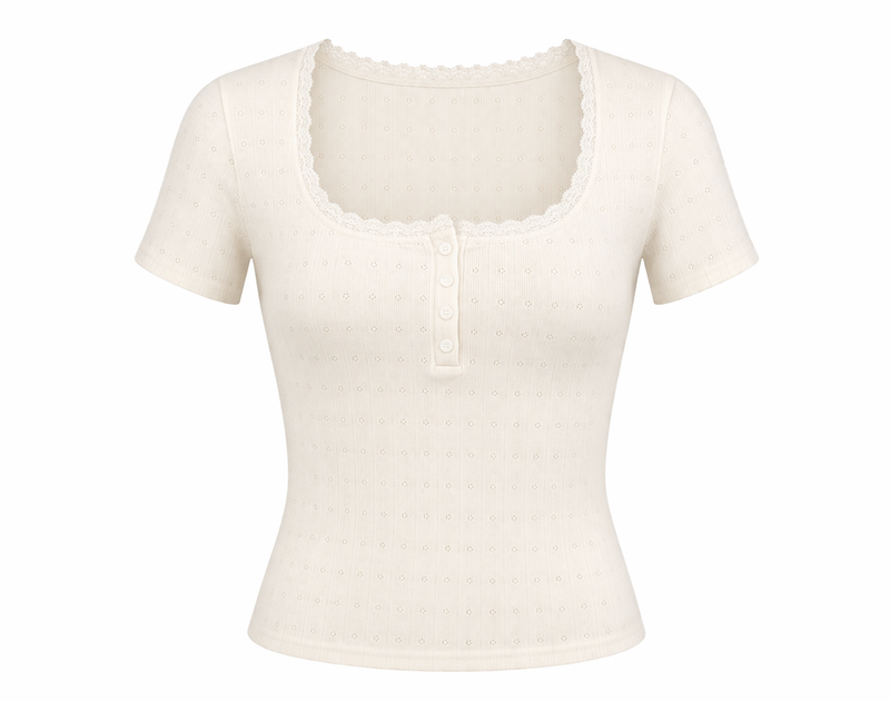 Floral Lace Trim Knit Dress