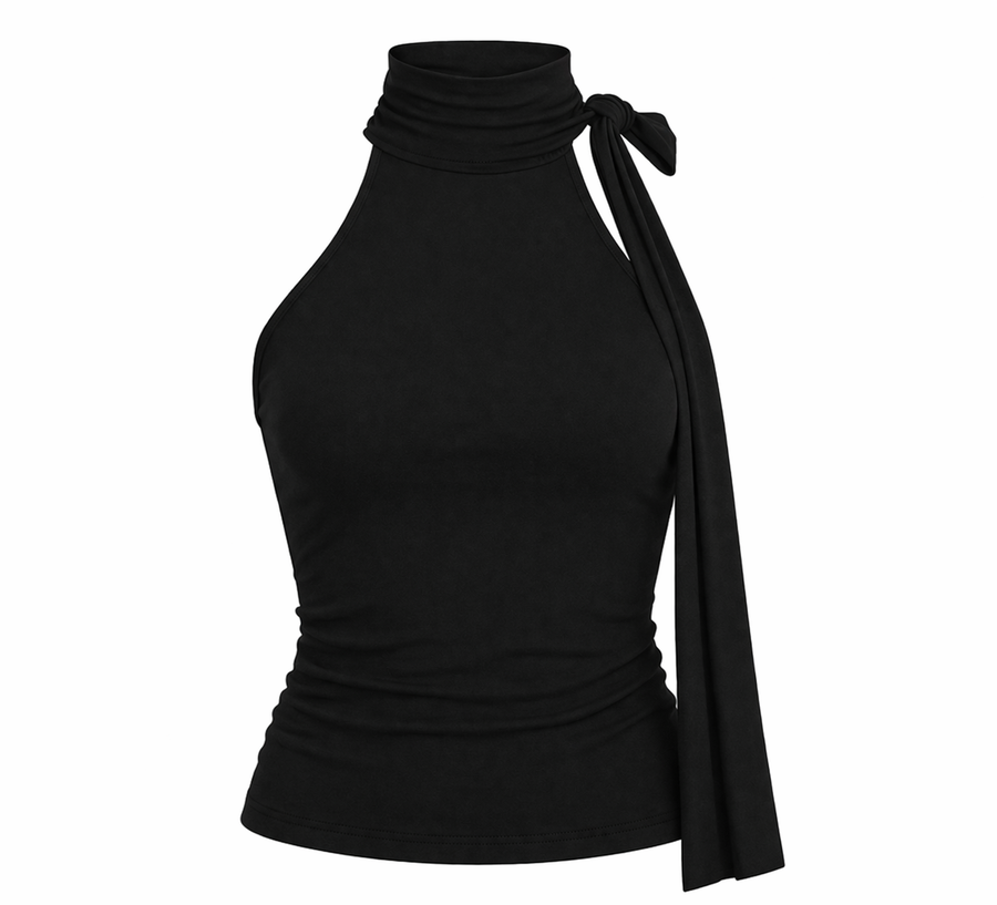 Essential Halter Top — black